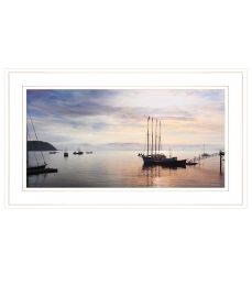 "BAR HARBOR SILHOUETTES" by Lori Deiter, Ready to Hang Framed Print, White Frame