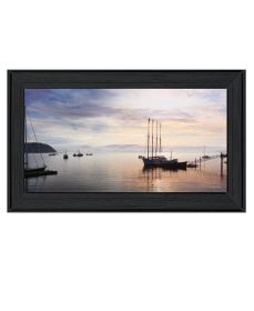 "BAR HARBOR SILHOUETTES" by Lori Deiter, Ready to Hang Framed Print, Black Frame