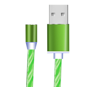 Compatible with Apple, Flowing Ligh Magnetic Streamer Data Line Cable for Iphone Android Typec (Option: Type c-Green)