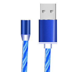 Compatible with Apple, Flowing Ligh Magnetic Streamer Data Line Cable for Iphone Android Typec (Option: Type c-Blue 2pcs)