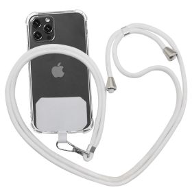 Strap Lanyard 9 Colors Soft Rope For Cell Phone Hanging Cord (Color: SILVER)