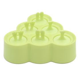 Ice Mold Ice Cube Maker Candy Bar Ice Pop Maker Ice Cream Kitchen Accessories Silicone Molds Popsicle Molds With Lid DIY Mould (Color: Green)