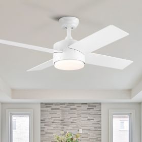 44 In Intergrated LED Ceiling Fan with Black /White  ABS Blade (Color: White)