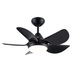 30 In Intergrated LED Ceiling Fan Lighting with Matte Black/ White   ABS Blade (Color: BLACK)