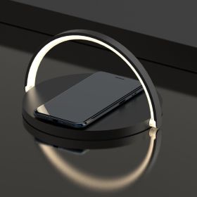 Moonlit Soft Glow LED Light; Wireless Phone Charger And Stand (Color: BLACK ECLIPSE)