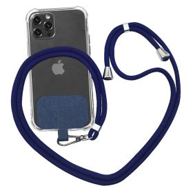 Strap Lanyard 9 Colors Soft Rope For Cell Phone Hanging Cord (Color: Dark Blue)